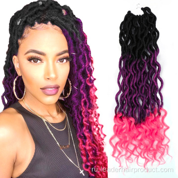 Волнистые волосы из искусственной кожи Ombre Goddess Locs, связанные крючком